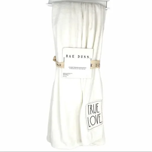 Rae Dunn True Love Throw Blanket, White, 50 x 60 - Picture 1 of 7